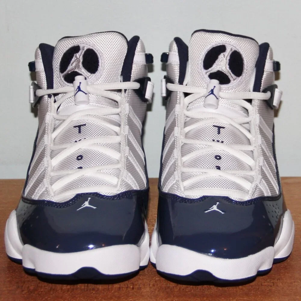 Nike Air Jordan 6 Rings White Midnight Navy Shoes Mens 10